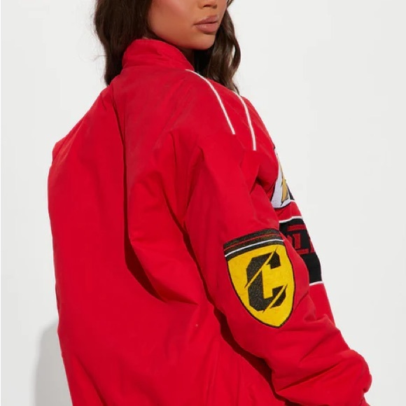 Red Racing Jacket with Patches - Picture 5 of 8